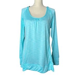 Champion Women's Lightweight Loose Hoodie Size XL in Blue Green